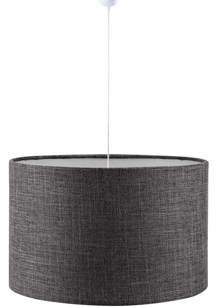 Gri Keten Kumaş Sarkıt Avize 30 cm Yuvarlak Modern Tasarım