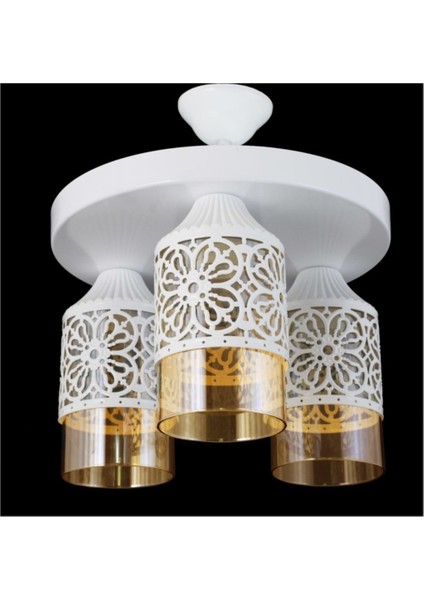 Şık Üçlü Spor Modern Retro Rustik Avize Beyaz Işıklandırma