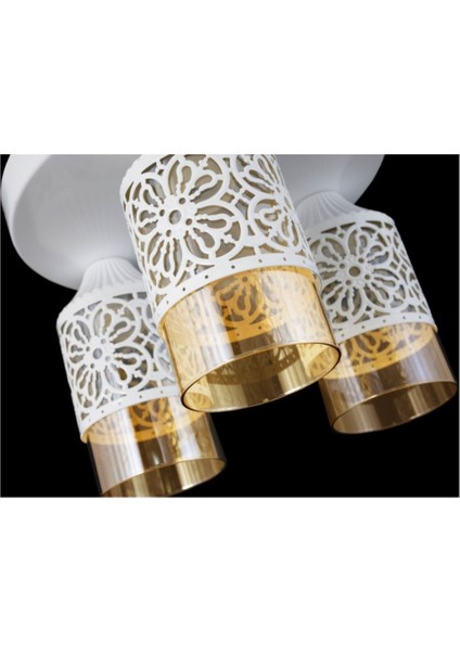 Şık Üçlü Spor Modern Retro Rustik Avize Beyaz Işıklandırma modelleri