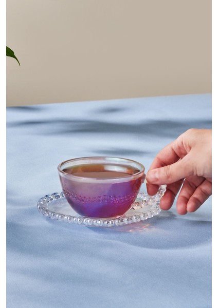 Turuncu Renkli Tek Kişilik 200 ml Çay Fincanı Takımı