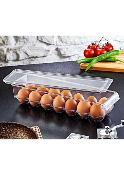 Renkli Kapaklı Buz Dolabı Yumurtalık Organizer, 15'li, Düzenli Saklama Çözümleri