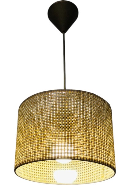 Kahverengi Rattan Tekli Sarkıt Avize, Mutfak, Banyo, Antre ve Oturma Alanları Için Şık Aydınlatma indirimleri