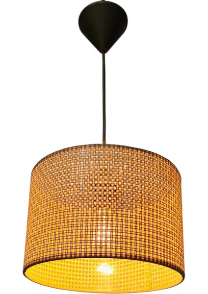 Kahverengi Rattan Tekli Sarkıt Avize, Mutfak, Banyo, Antre ve Oturma Alanları Için Şık Aydınlatma