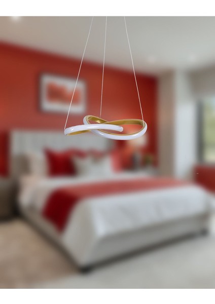 Modern Eskitme Kasa Beyaz Ledli Sarkıt Avize Şık ve Zarif Aydınlatma Parçası