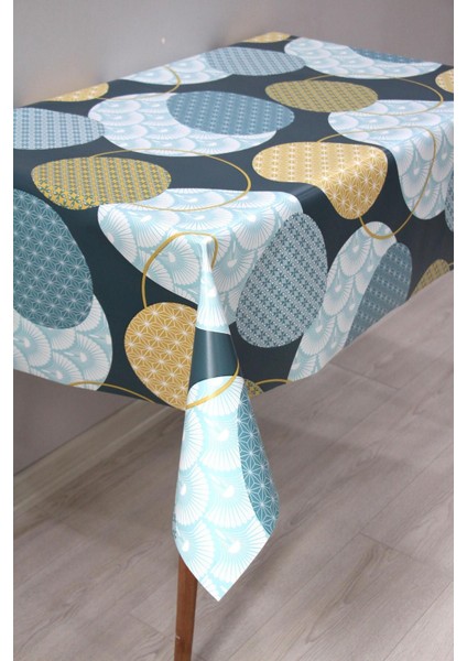 Lacivert Astarlı Dayanıklı Silinebilir Muşamba Masa Örtüsü 8268-1 fiyatları