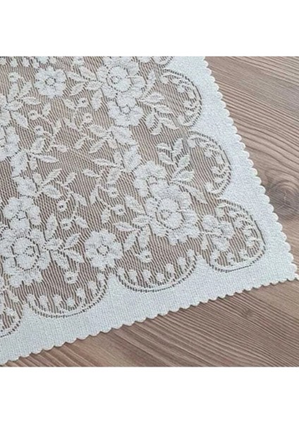 Krem Renkli Güllü Desenli Örme Peçete 6 Adet, 30X30 cm modelleri