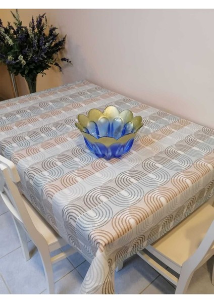 Kahverengi Desenli Silinebilir Pvc Masa Örtüsü, Şık ve Kolay Temizlenir. indirimleri