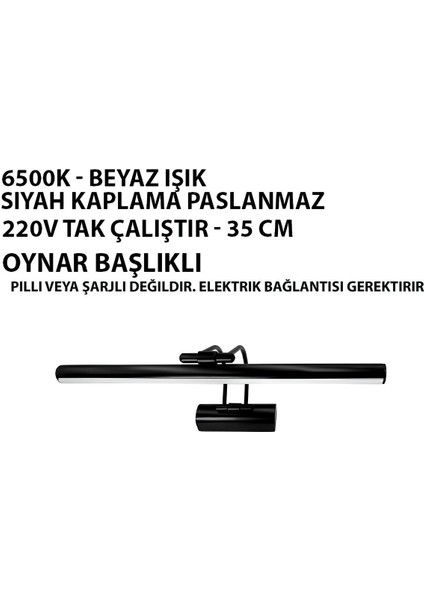 Siyah Mat Beyaz Işık Banyo Duvar Aynası Tablo Aydınlatması Flüt Kuğu Ledli Aplik fiyatları