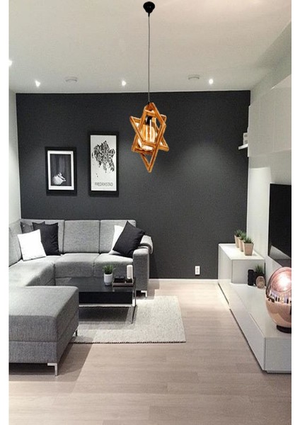 Şık Doğal Ahşap Gezegen Sarkıt Avize, Sıcak ve Modern Aydınlatma Seçeneği