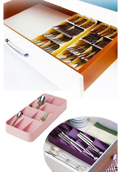 9 Bölmeli Antrasit Çekmece Içi Düzenleyici, Kaşık ve Çatal Düzenleyici fiyatları