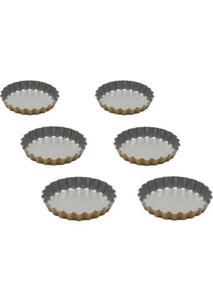 Renkli Mini 6'lı Tart Kalıbı, 12 Cm, Silver Gold, Şık ve Fonksiyonel Tasarım