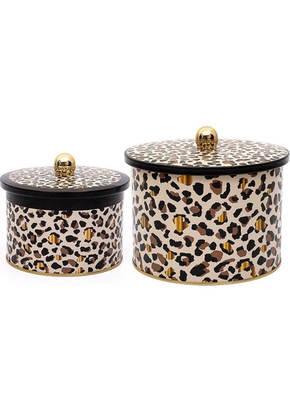 Desenli Metal Saklama Kabı Seti, 2'li, 1,3 ve 2,9 Litre, Dayanıklı ve Şık Tasarım modelleri