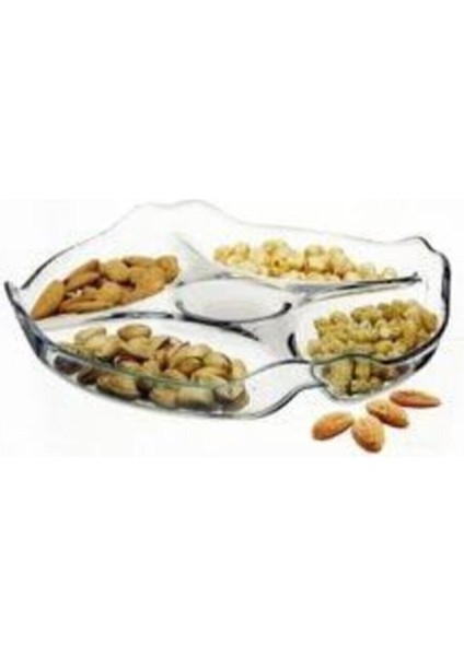 Bölmeli Tabak, Kahvaltılık ve Çerezlik, Beyaz, 25 Cm, Şık ve Kullanışlı Tasarım