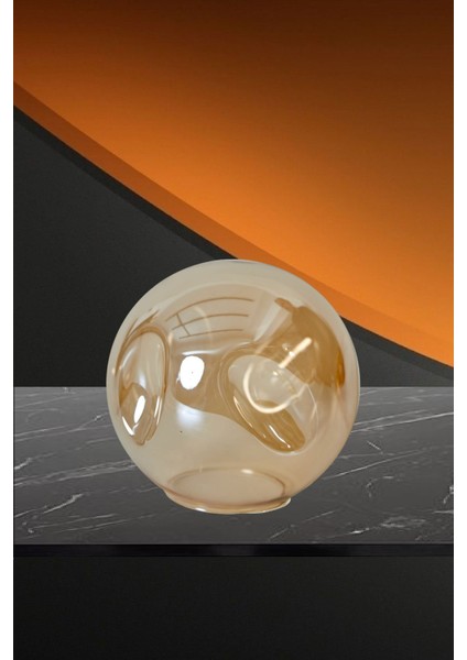 15CM Dalgalı Cam Fanus Sarı Avize, Sarkıt ve Lambader Şık Aydınlatma