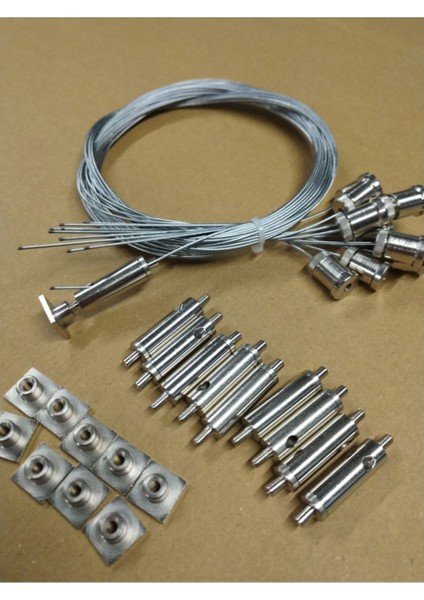 Bej Lineer Çelik Askı Teli, 10'lu Paket, Dayanıklı ve Güvenilir Askı Çözümü