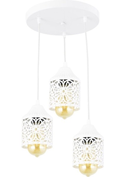 Modern Spor Avize, Papatya Desenli, Beyaz Renk, Şık ve Kullanışlı Tasarım