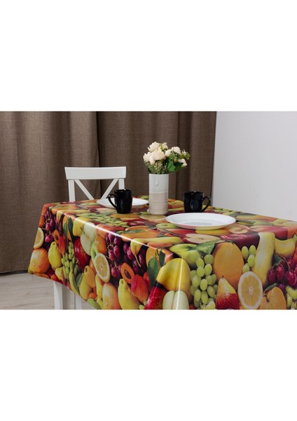 Renkli, Elyaf Astarlı, Kaymaz, Leke Tutmaz, Silinebilir Masa Örtüsü