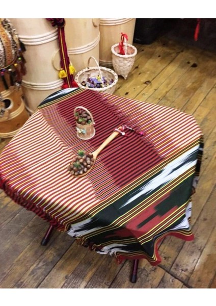 Turuncu Karadeniz El Dokuması Keşan Fiskos Masa Örtüsü