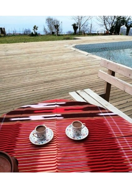 Turuncu Karadeniz El Dokuması Keşan Fiskos Masa Örtüsü