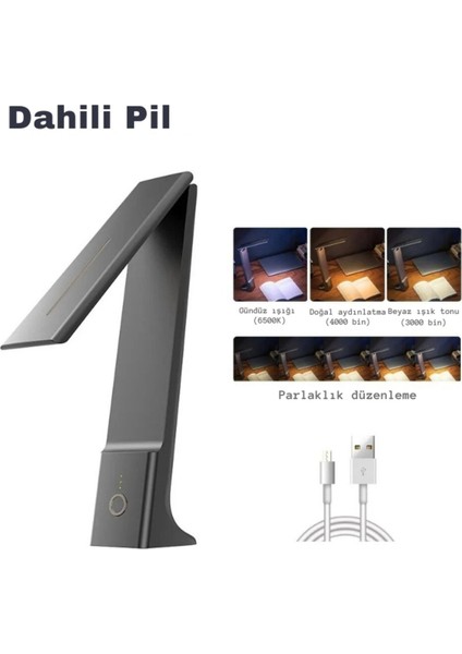 Şarjlı Dokunmatik LED Masa Lambası, 3 Renkli Kısılabilir ve Şık Dekoratif Tasarım modelleri