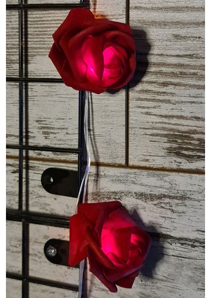 10'lu Ekru LED Işık Gül Seti, 150CM, Dekoratif, Yumuşak Aydınlatma modelleri