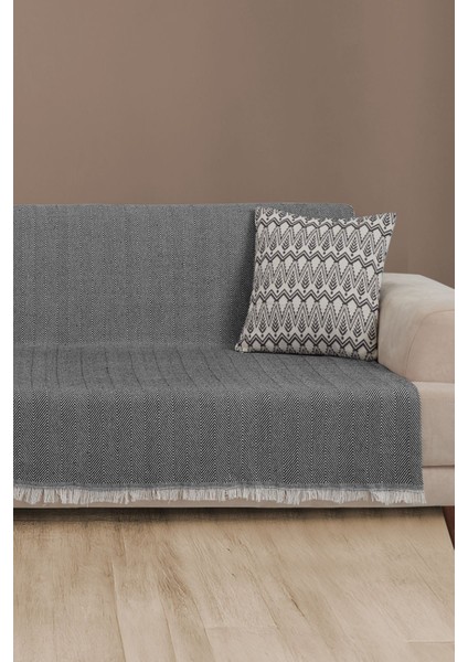 Saçaklı %100 Pamuk Koltuk Örtüsü 180X210 cm Siyah, Şık ve Rahat Kullanım Sağlar modelleri