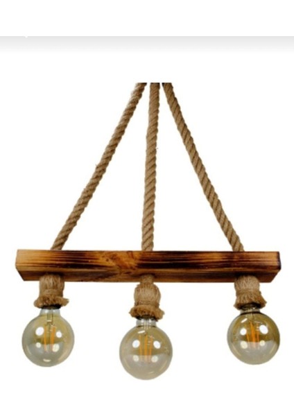 Şık Ahşap Sarkıt Avize, Kahverengi, Dekoratif ve Modern Tasarım