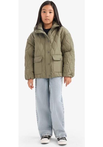 Kız Çocuk Su Geçirmez Kapitoneli Fermuarlı Çıtçıtlı Mont E7039A825AU fiyatları