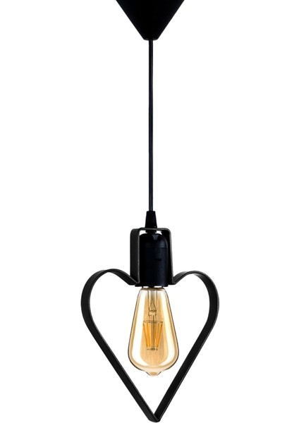 Şık Siyah Metal Sarkıt Avize, Rustik Ferforje Tavan Lambası