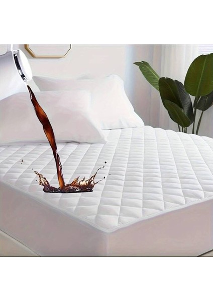 Full Kenarlı Sıvı Geçirmez Çift Kişilik Beyaz Yatak Koruyucu fırsatları
