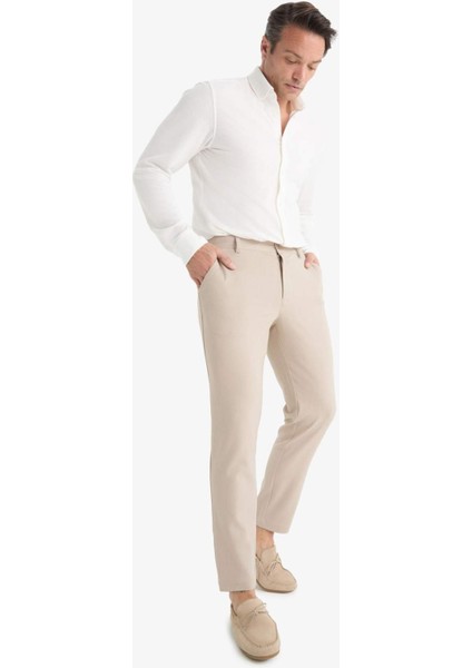 Tailored Fit Düz Paça Her Yöne Esneyen Yumuşak Tuşe Cepli Pantolon C7508AX25AU modelleri