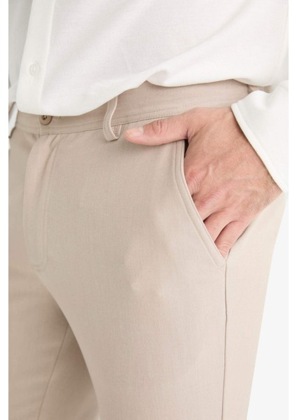 Tailored Fit Düz Paça Her Yöne Esneyen Yumuşak Tuşe Cepli Pantolon C7508AX25AU indirimleri