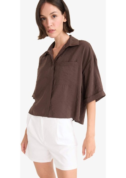 Loose Fit Modal Kısa Kollu Gömlek F9331AX25AU modelleri