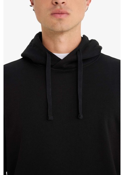 Regular Fit Kapüşonlu İçi Yumuşak Tüylü Kanguru Cepli Basic Düz Sweatshirt X8283AZ25AU indirimleri
