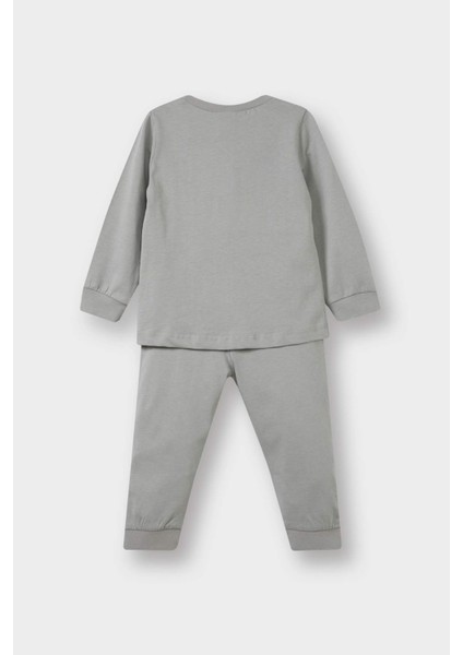 Erkek Bebek Pijama Takımı Baskılı Uzun Kollu Penye Üst Uzun Alt fırsatları