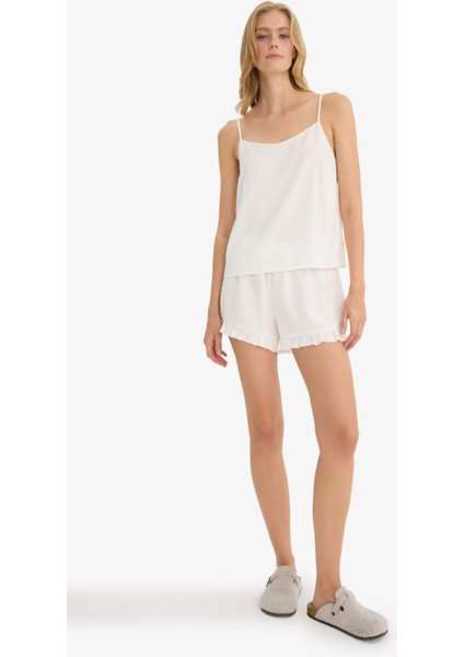 Pijama Takımı Regular Fit Askılı Vual Üst Şort-Fall in Love F8928AX25HS fiyatları