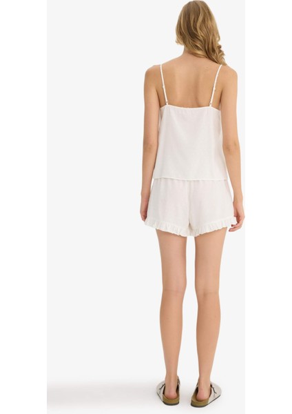 Pijama Takımı Regular Fit Askılı Vual Üst Şort-Fall in Love F8928AX25HS