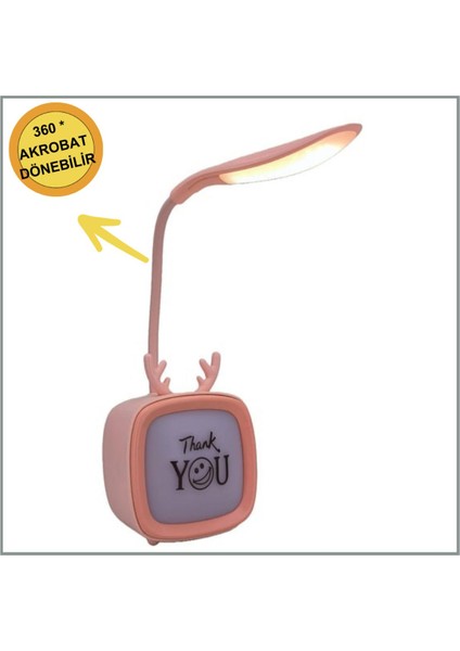 Şarjlı Kademeli LED Masa Lambası, Pembe, Akrobatik Tasarım modelleri