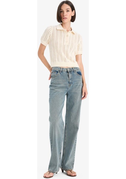 Regular Fit Polo Yaka Ajurlu Triko Kazak F7870AX25AU fiyatları