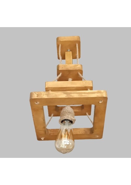 Kahverengi Ahşap Zarif Avize, Şık ve Doğal Dekorasyon Için Ideal Seçim