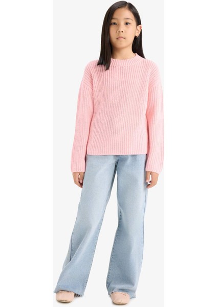 Kız Çocuk Standart Fit Bisiklet Yaka Triko Kazak C6909A825AU fiyatları