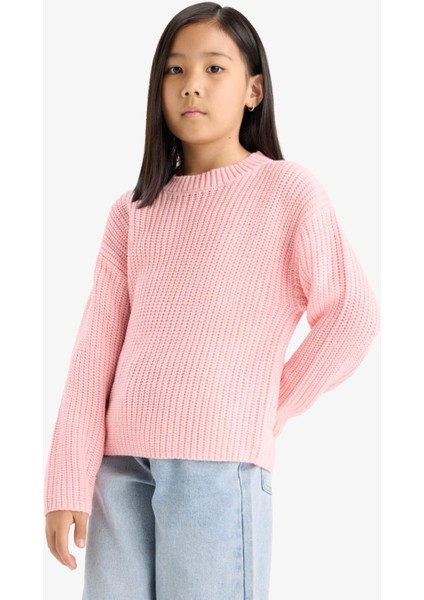 Kız Çocuk Standart Fit Bisiklet Yaka Triko Kazak C6909A825AU fırsatları