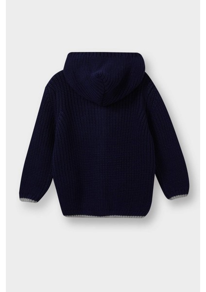 Erkek Bebek Düğmeli Kapüşonlu Triko Hırka C8863A525AU modelleri