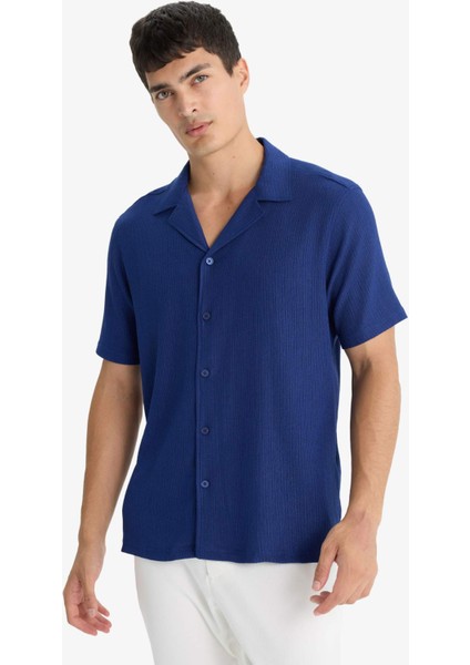 Modern Fit Polo Yaka Penye Kısa Kollu Gömlek C4125AX25SM modelleri