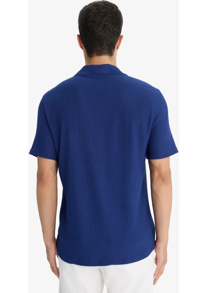 Modern Fit Polo Yaka Penye Kısa Kollu Gömlek C4125AX25SM indirimleri