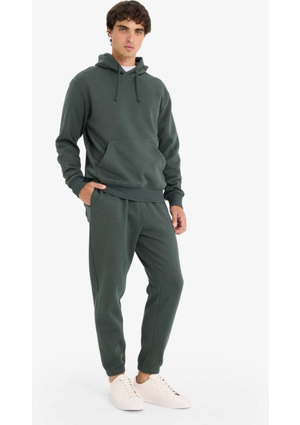 Regular Fit Beli Bağcıklı Cepli Paçası Lastikli Şardonlu Basic Düz Jogger Eşofman Altı E6326AX25AU