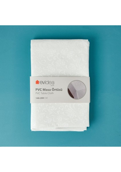 Beyaz Pvc Masa Örtüsü 140X200 Cm, Şık ve Kullanışlı Ev Dekorasyonu.