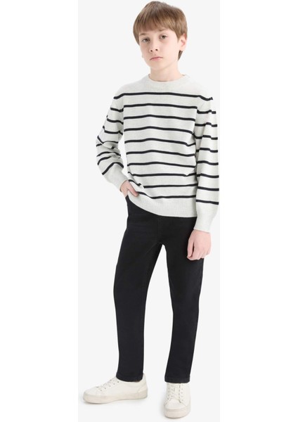Erkek Çocuk Bisiklet Yaka Çizgili Triko Kazak F0962A825WN fiyatları