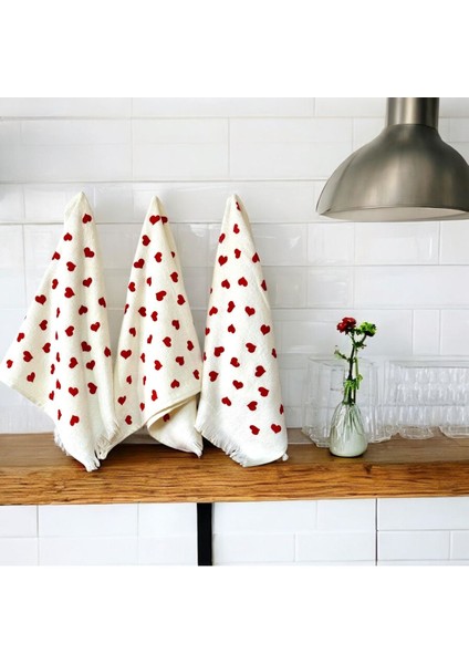 Renkli %100 Pamuk 3'lü Mutfak Havlusu 40X60 Cm, Kurulama ve Temizlik Bezi