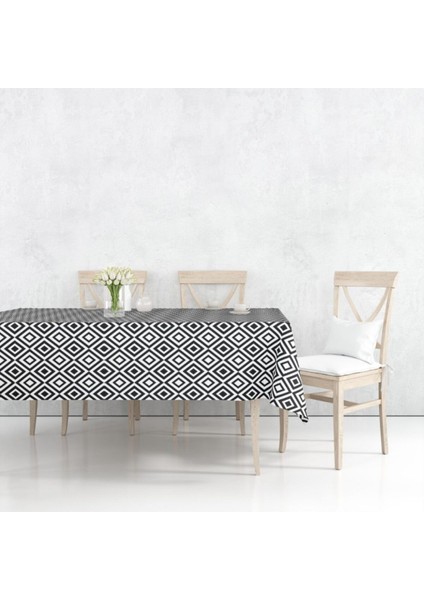 Astarlı, Silinebilir Pvc Muşamba Masa Örtüsü, Siyah-Beyaz, Dayanıklı ve Şık fiyatları